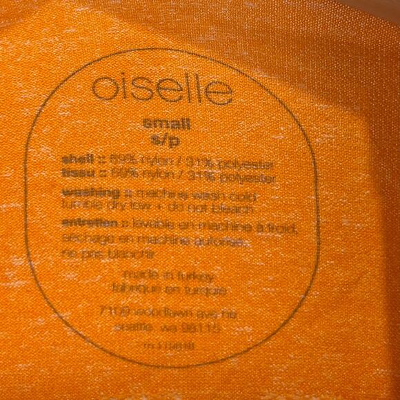OISELLE Altitude Bird Long Sleeve Top Crew Neck Pullover Stretch Orange Size S - Picture 3 of 8